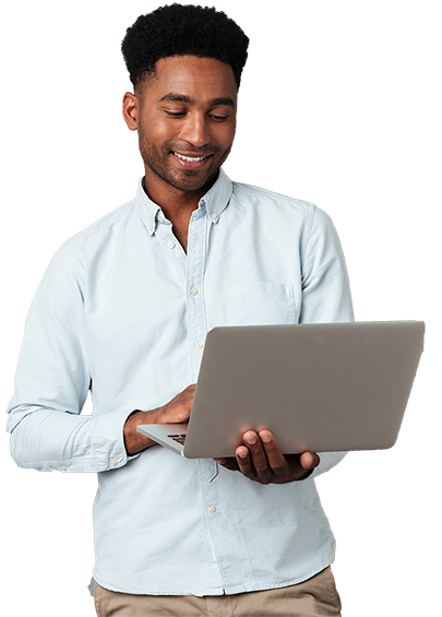 Payroll user on a tablet.